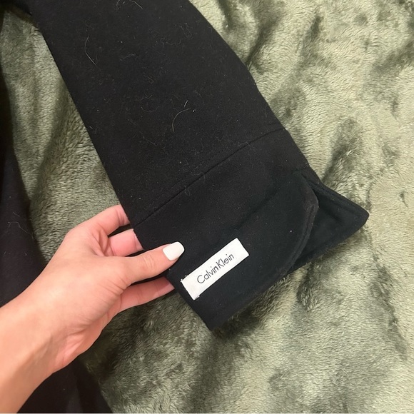 calvin klein black button down trench coat womens size XL - Picture 6 of 9